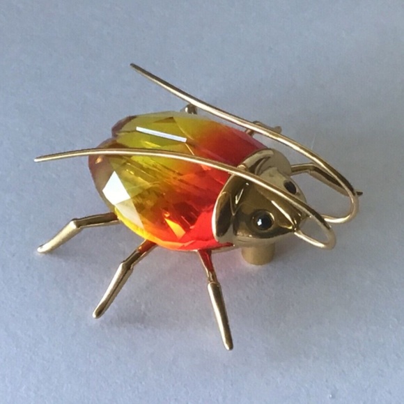 SWAROVSKI PARADISE BUGS OBJECT MEDIUM BEETLE AMAZAR FIRE-OPAL 250475 NIB - Picture 1 of 8